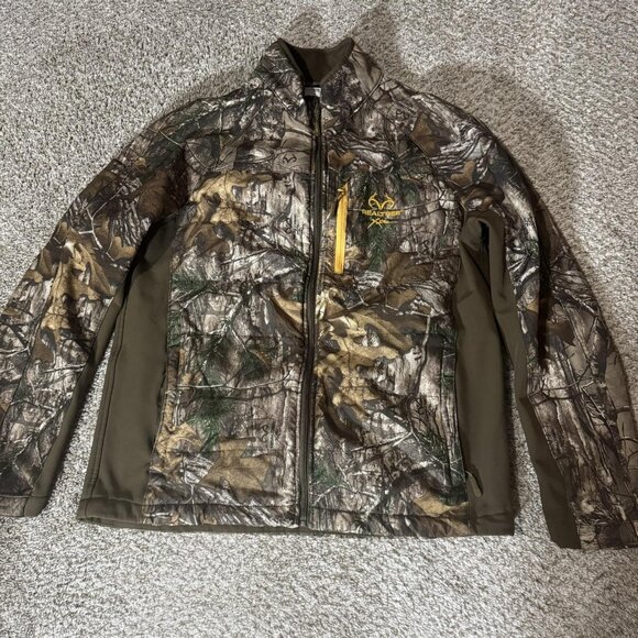 Realtree Jacket Mens Medium Camo Softshell Insulated Hunting Full Zip Hybrid - Picture 1 of 8